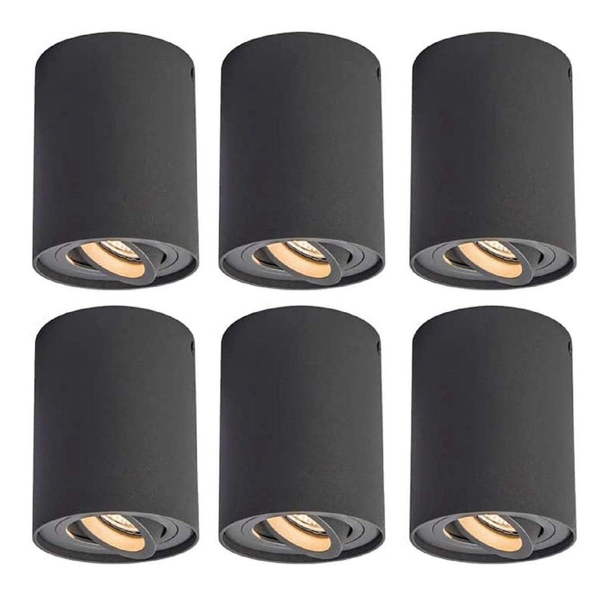 Solution lumineuse Gris et Ambre au dessin sobre en format spot de plafond IP20 GU10