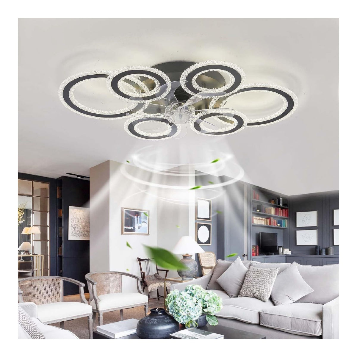 Luminaire Noir et Blanc a presence elegante et lumiere agreable 108W