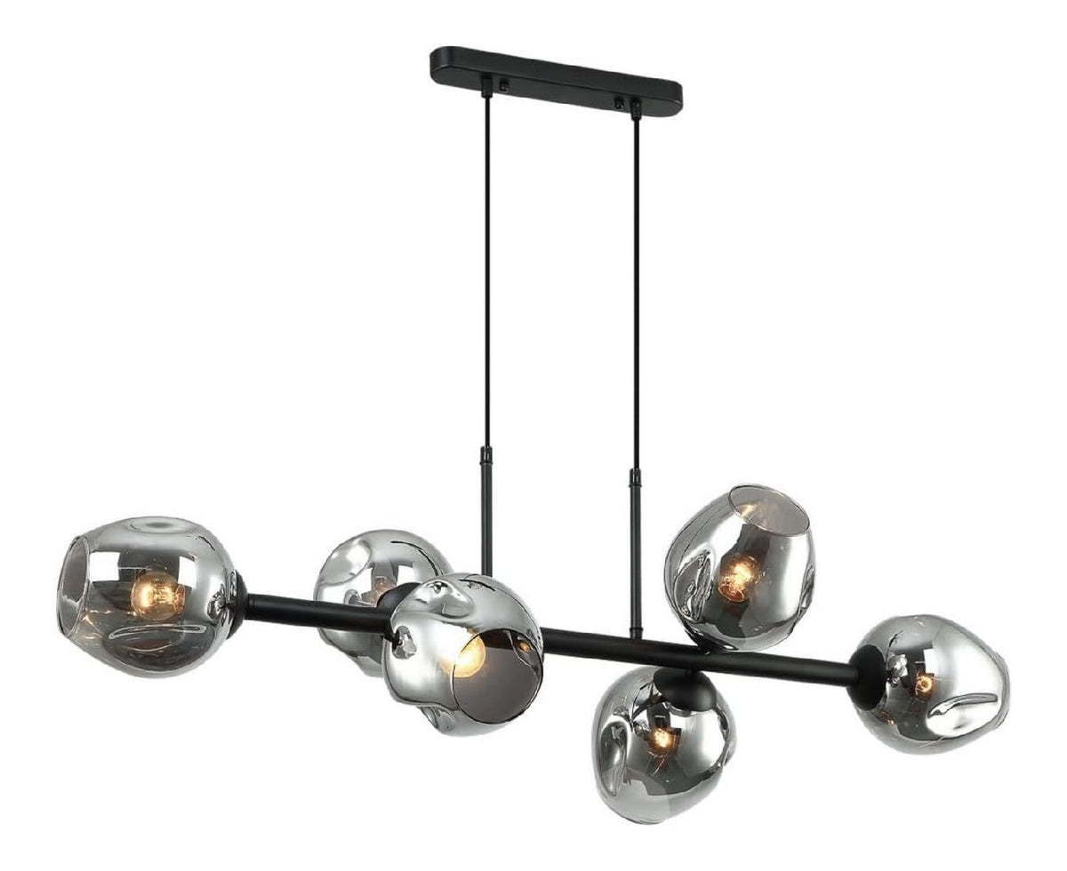 Suspension Noir a presence elegante et lumiere agreable E27 7T-6697
