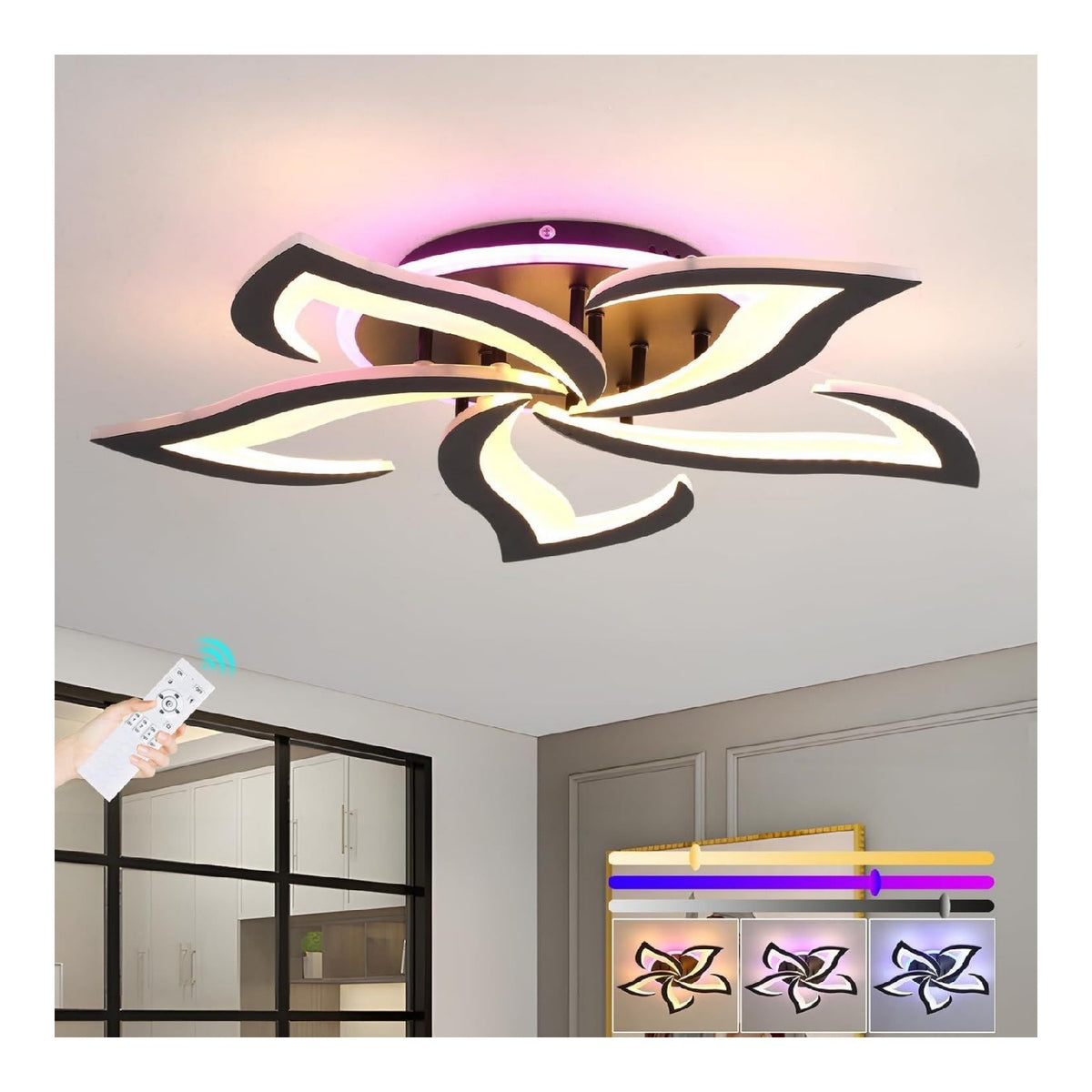 Eclairage Noir et Blanc contemporain en version lustre 50W 3000K