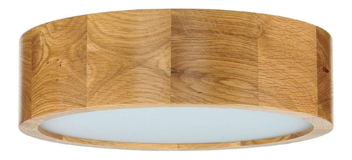 Plafonnier Blanc et Marron aux lignes epurees avec eclairage confortable 12 W 3000 K