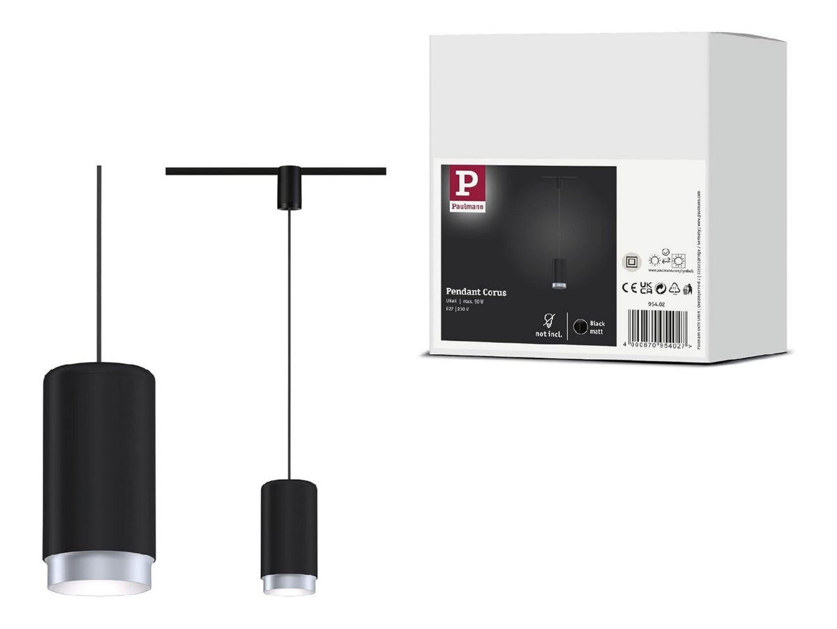 Solution lumineuse Noir au dessin sobre en format suspension 50 W E27