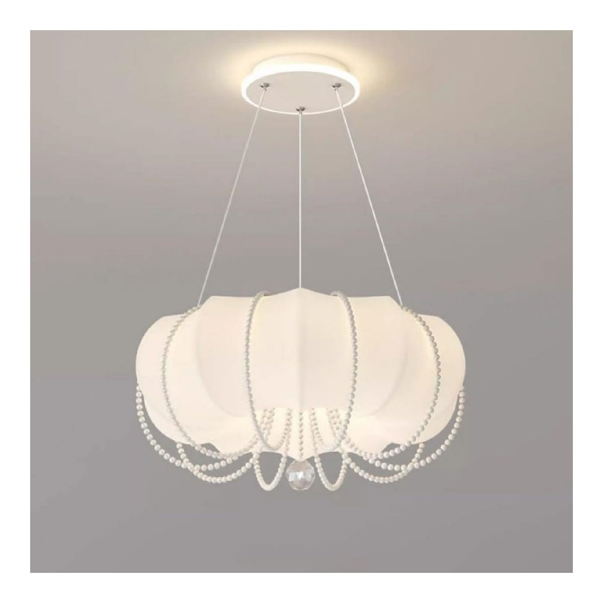 Suspension decoratif Blanc et Beige avec diffusion lumineuse harmonieuse 45 W 3000 K