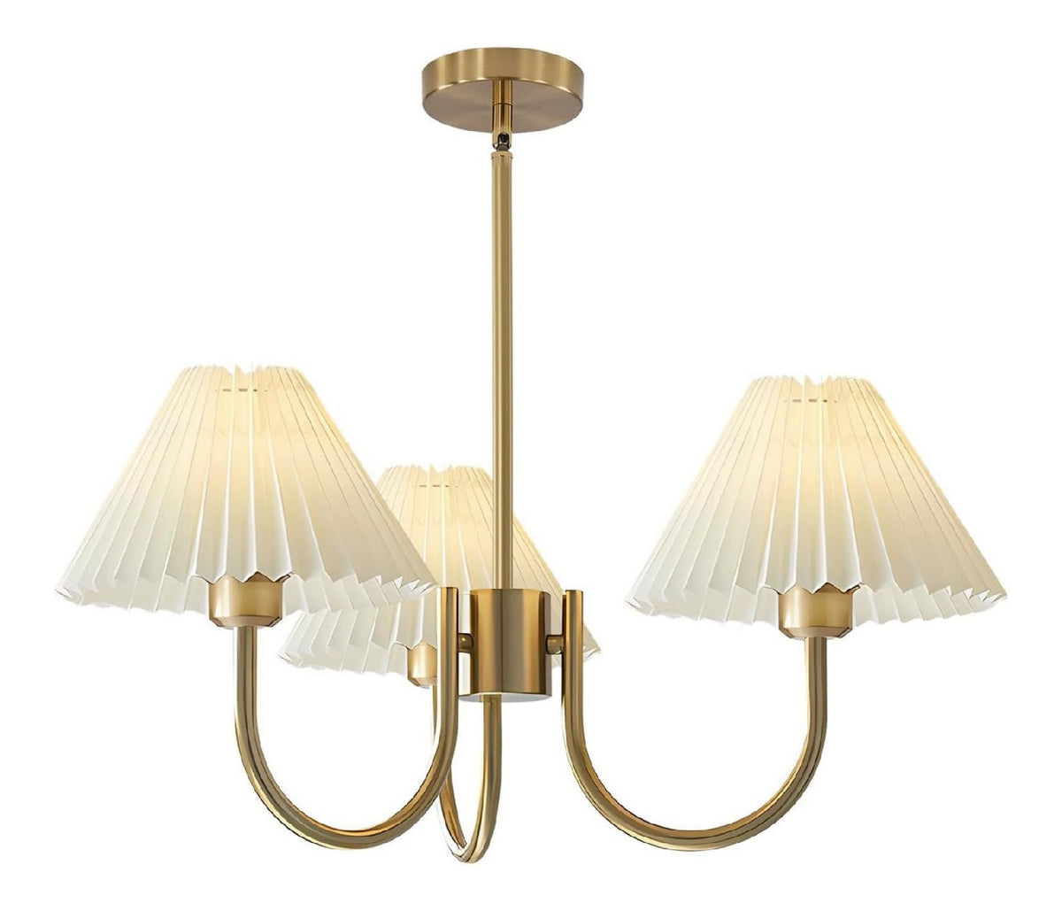 Eclairage Blanc et Dore contemporain en version lustre D4-8134