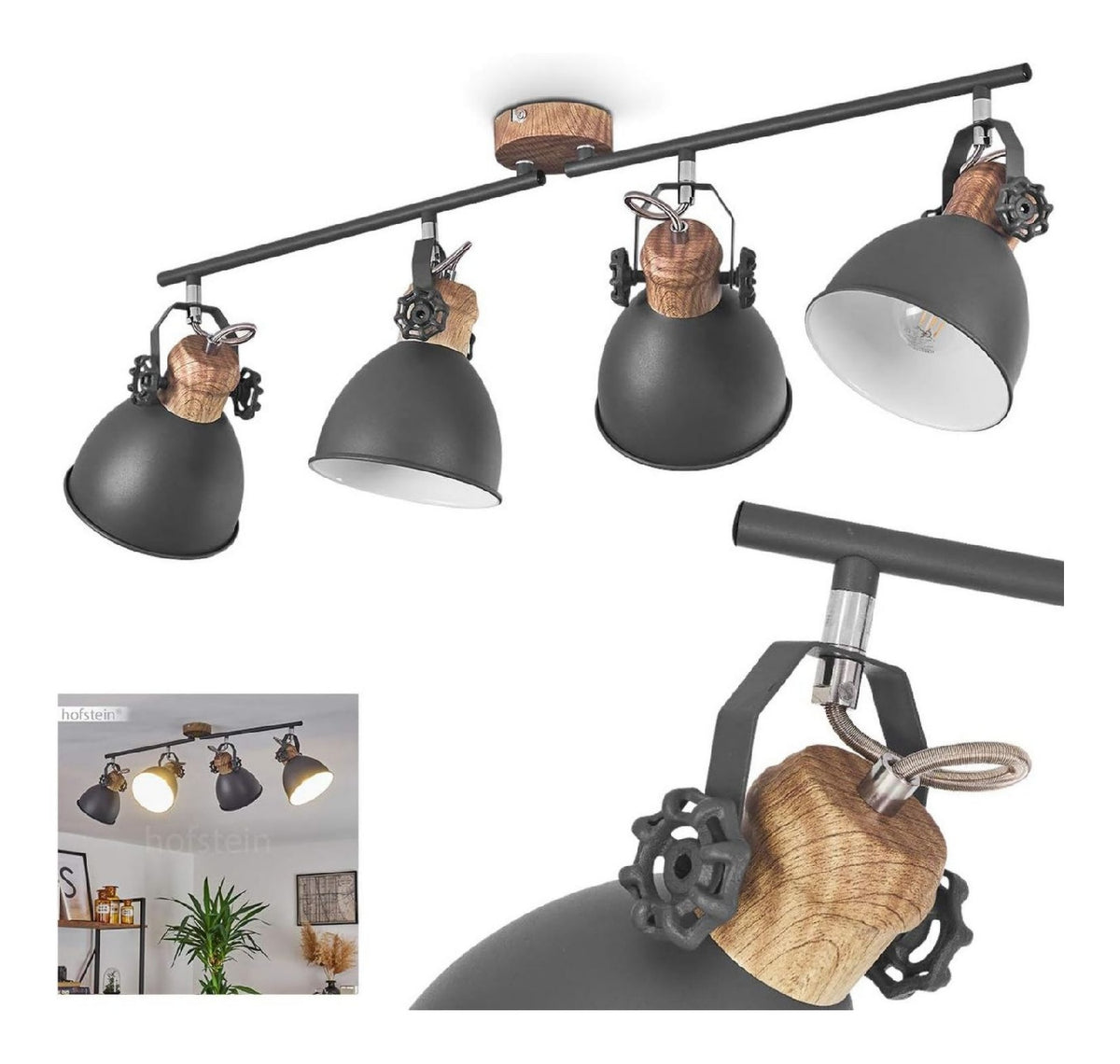 Spot de plafond Blanc et Gris au style moderne avec conception fonctionnelle IP20 E27