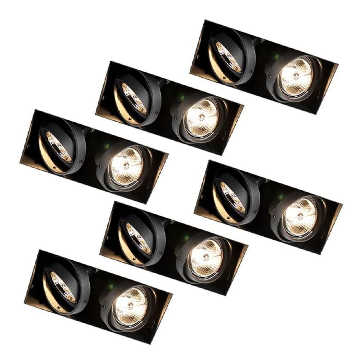 Solution lumineuse Noir et Ambre au dessin sobre en format spot de plafond IP20 GU10
