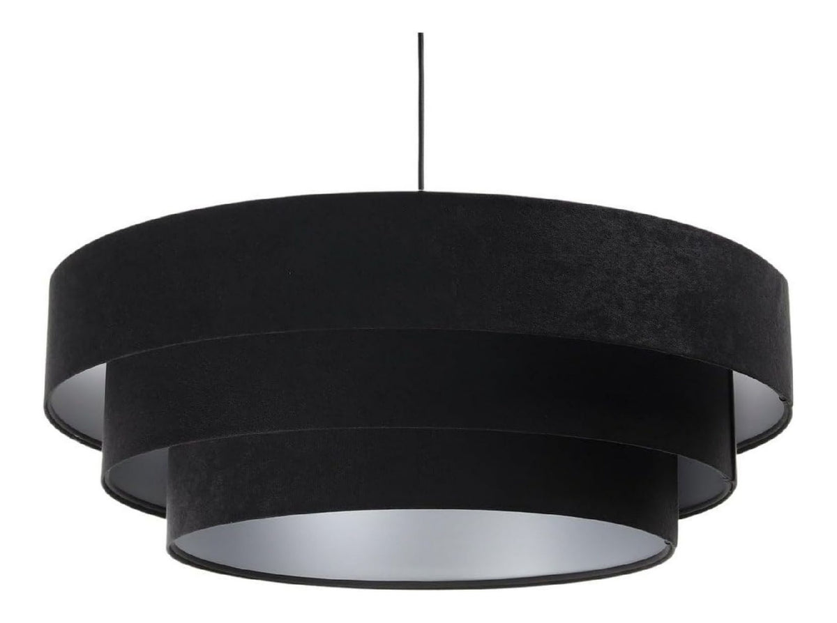 Suspension Noir et Argente a presence elegante et lumiere agreable 60 W IP20