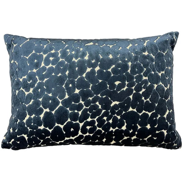 Cheetah Lumbar Pillow, Navy