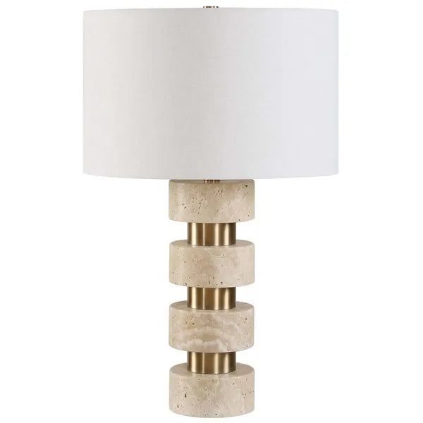 Makani Table Lamp, Travertine