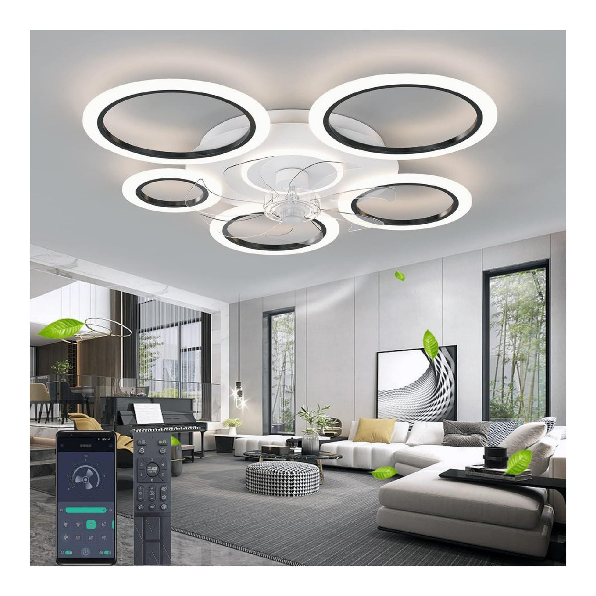 Plafonnier Noir et Ambre au style moderne avec conception fonctionnelle 70W