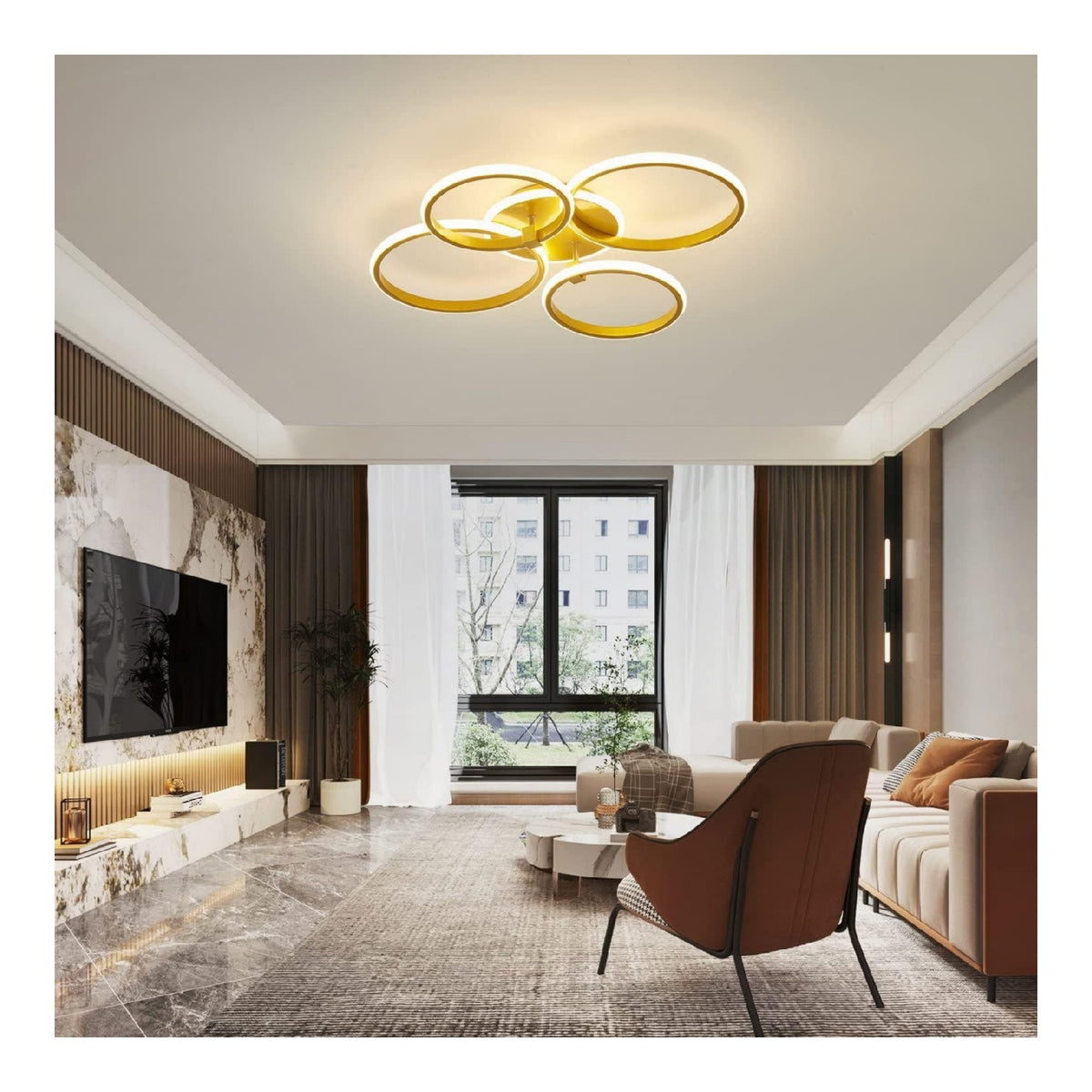 Eclairage Blanc et Ambre contemporain en version plafonnier 60W 6500K
