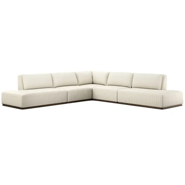 Adler Outdoor 5 Piece Sectional + Bumper Chaise, Amalfi Natural by Four Hands