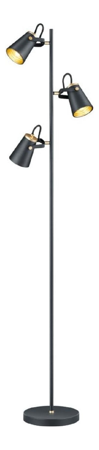 Luminaire Noir et Dore a silhouette graphique de type lampadaire 40 W E14