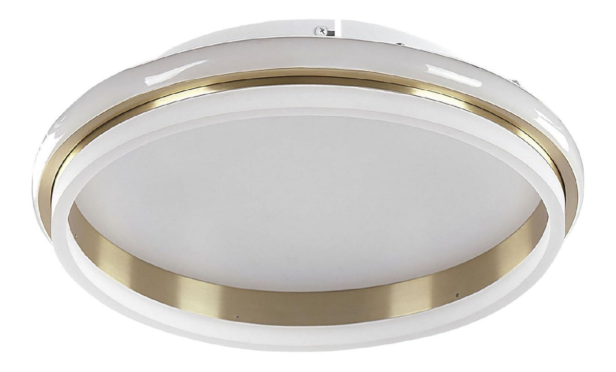 Suspension decoratif Blanc et Dore avec diffusion lumineuse harmonieuse