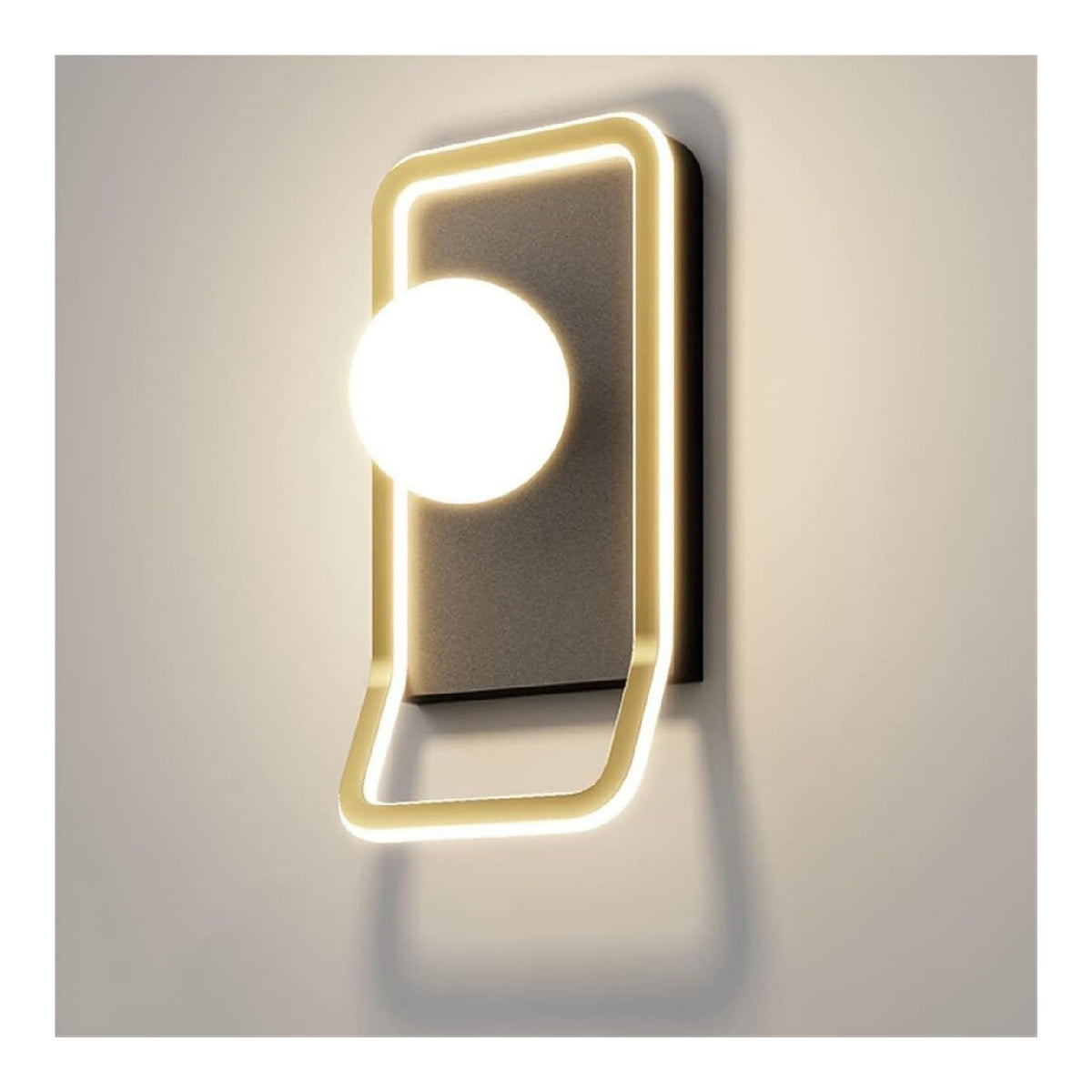 Applique murale decoratif Noir et Dore avec diffusion lumineuse harmonieuse 120 W 3000 K