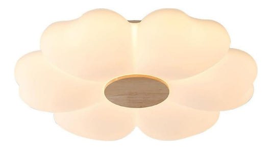 Plafonnier Blanc et Ambre aux lignes epurees avec eclairage confortable VW-4495