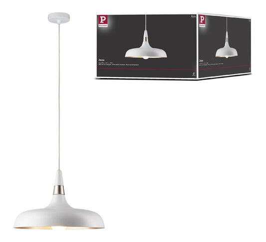 Suspension Noir et Blanc aux lignes epurees avec eclairage confortable 20W E27