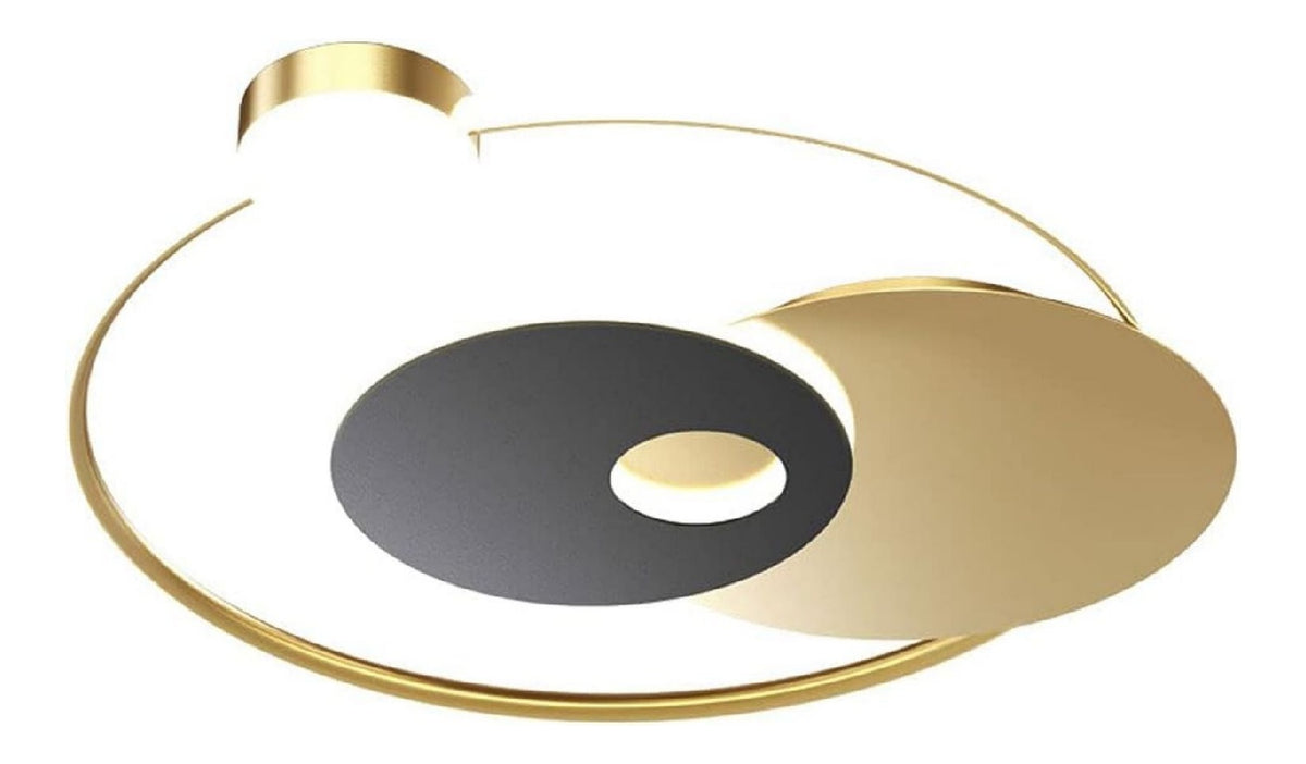 Plafonnier Dore et Argente a presence elegante et lumiere agreable