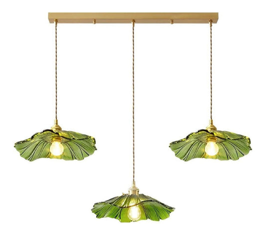 Lustre Dore et Ambre aux lignes epurees avec eclairage confortable E27