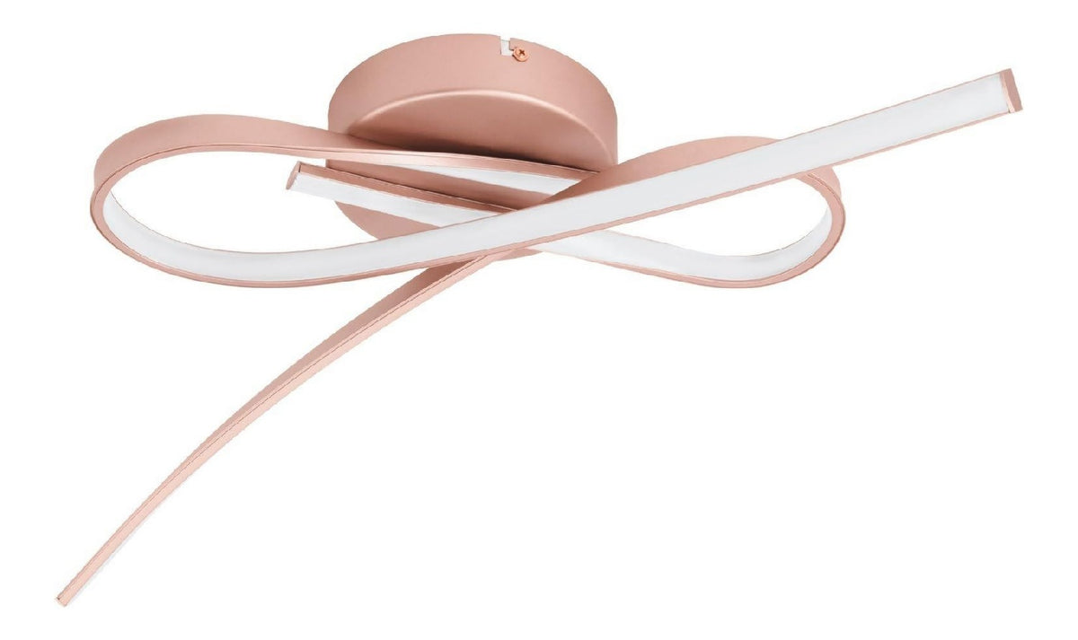Luminaire Blanc et Rose a silhouette graphique de type plafonnier