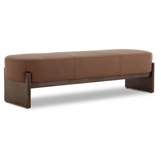 Kirby Leather Accent Bench, Maestro Cigar