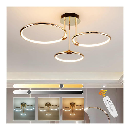 Luminaire Blanc et Dore a silhouette graphique de type suspension 60W