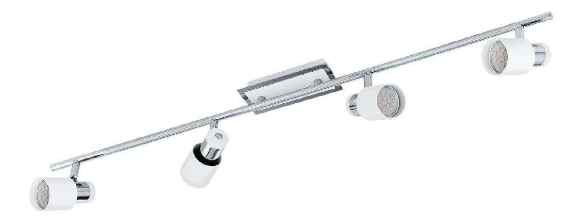 Rail de spots Blanc et Ambre aux lignes epurees avec eclairage confortable GU10