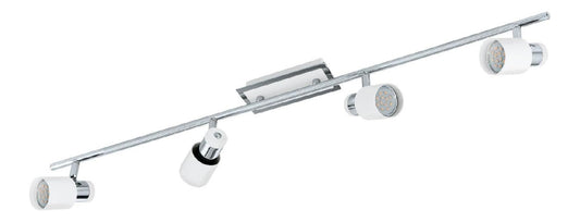 Rail de spots Blanc et Ambre aux lignes epurees avec eclairage confortable GU10