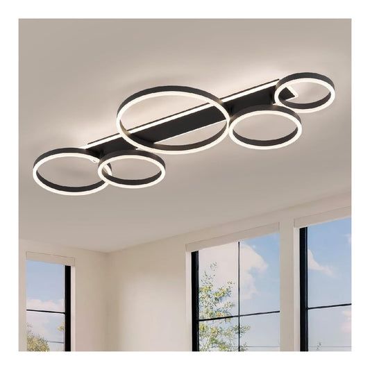Luminaire Noir et Ambre a silhouette graphique de type plafonnier 80W 4000 K
