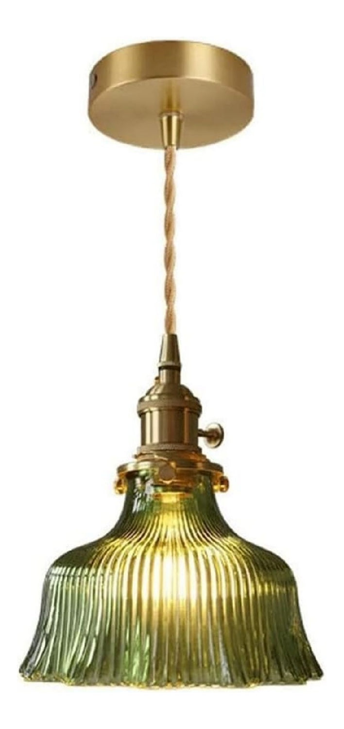 Eclairage Ambre et Vert contemporain en version suspension 60 W E27