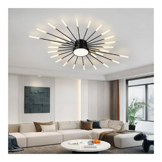 Plafonnier Noir et Ambre au style moderne avec conception fonctionnelle 97-2608