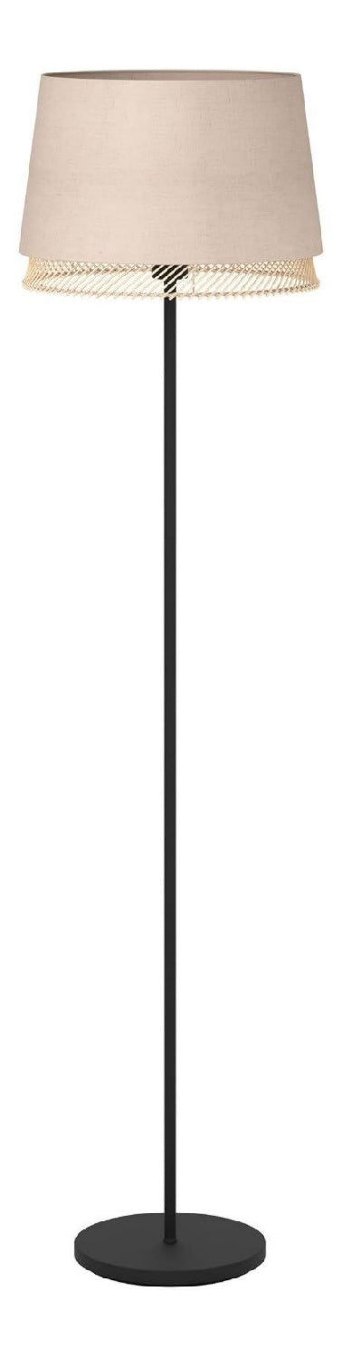 Lampadaire Noir et Ambre a presence elegante et lumiere agreable 40 W E27