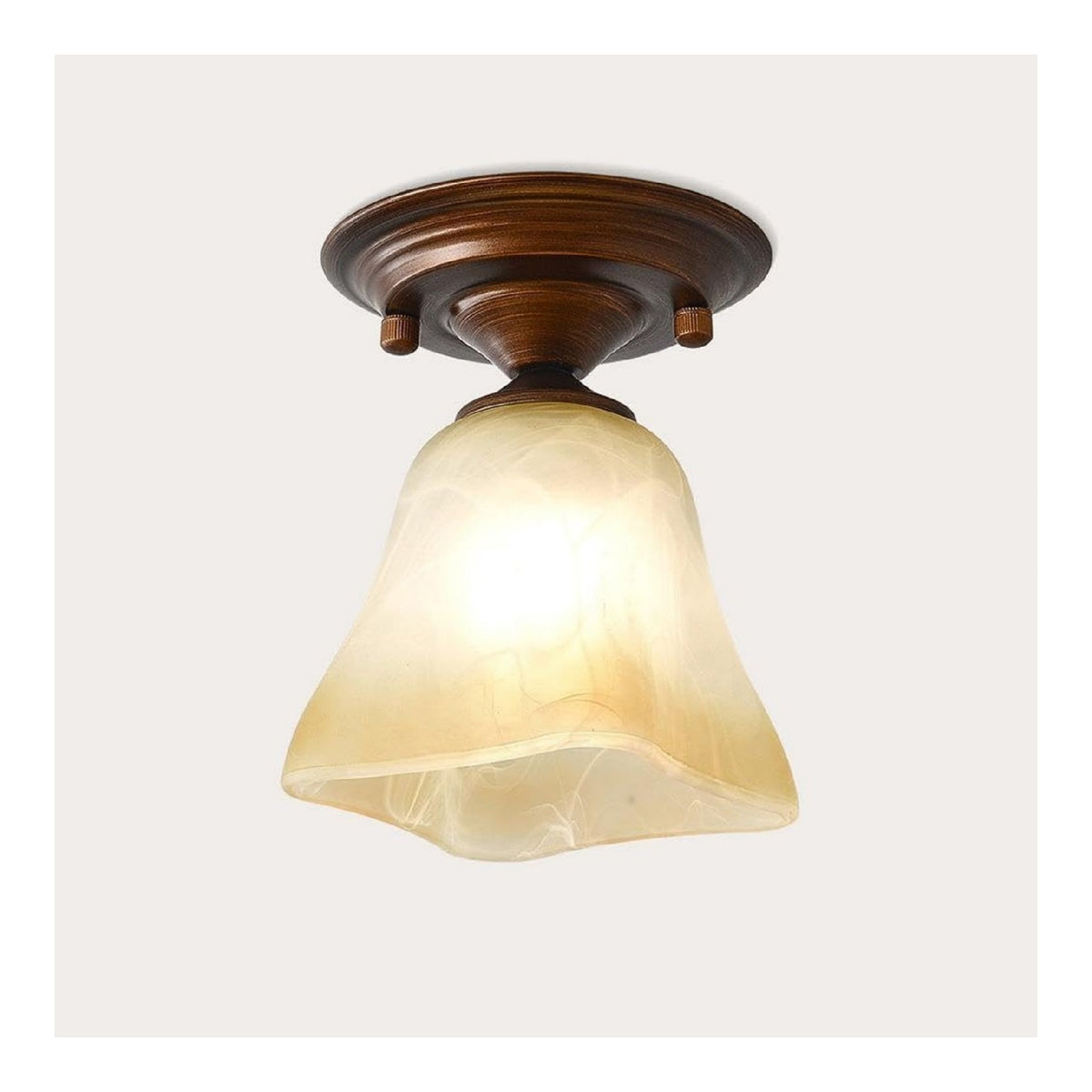 Plafonnier Bronze et Vert aux lignes epurees avec eclairage confortable E27