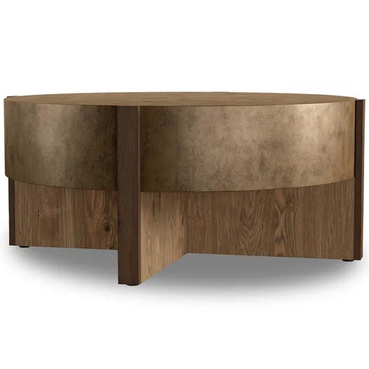 Bingham Coffee Table, Antiqued Brass