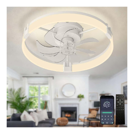 Lustre Blanc et Ambre aux lignes epurees avec eclairage confortable 6000K