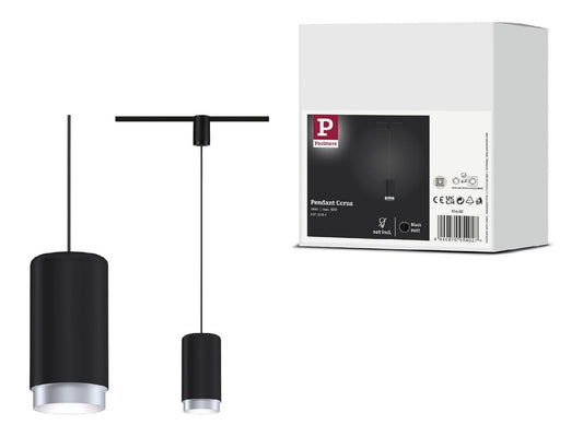 Solution lumineuse Noir au dessin sobre en format suspension 50 W E27
