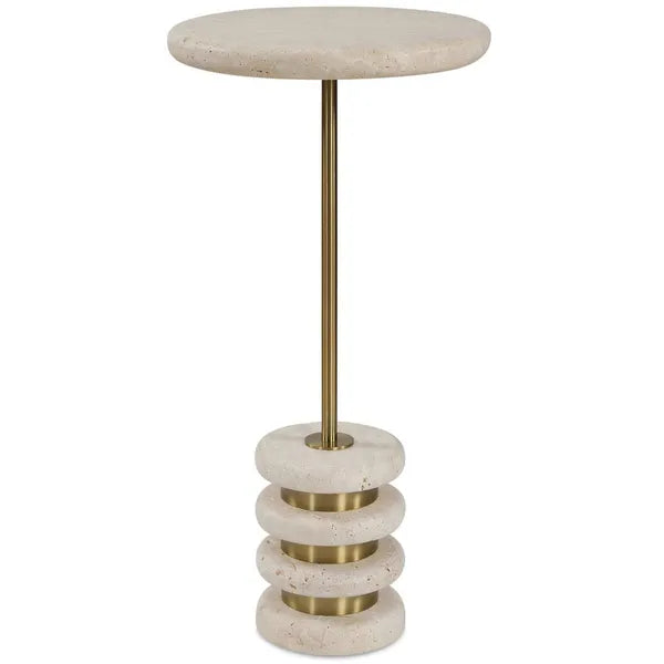 Adames Drink Table, Travertine