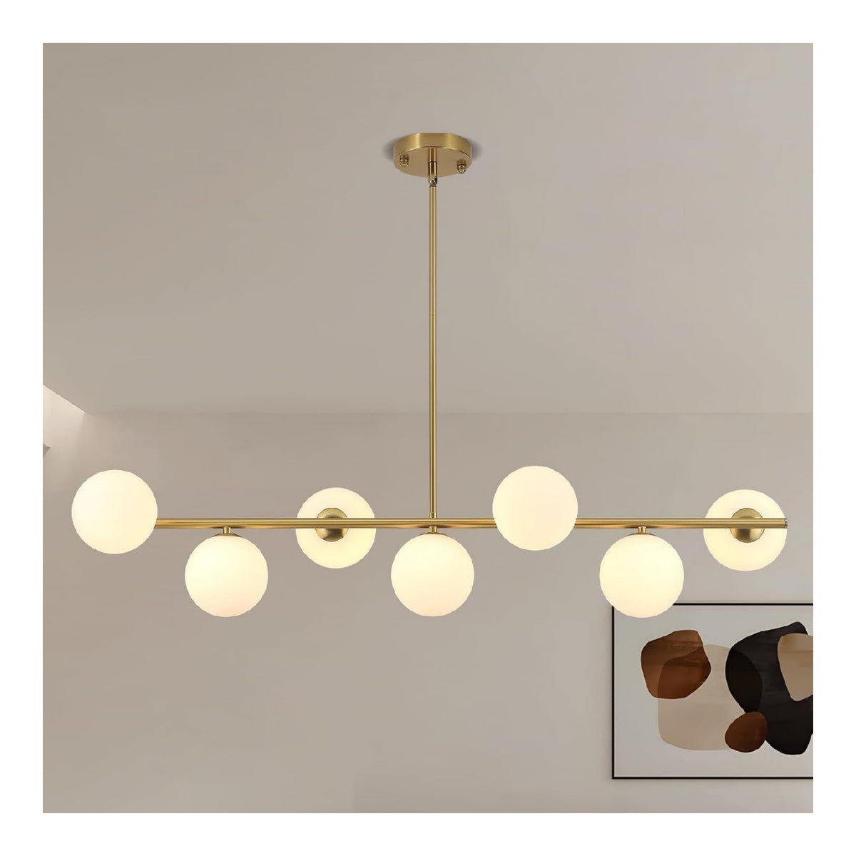 Suspension decoratif Blanc et Dore avec diffusion lumineuse harmonieuse
