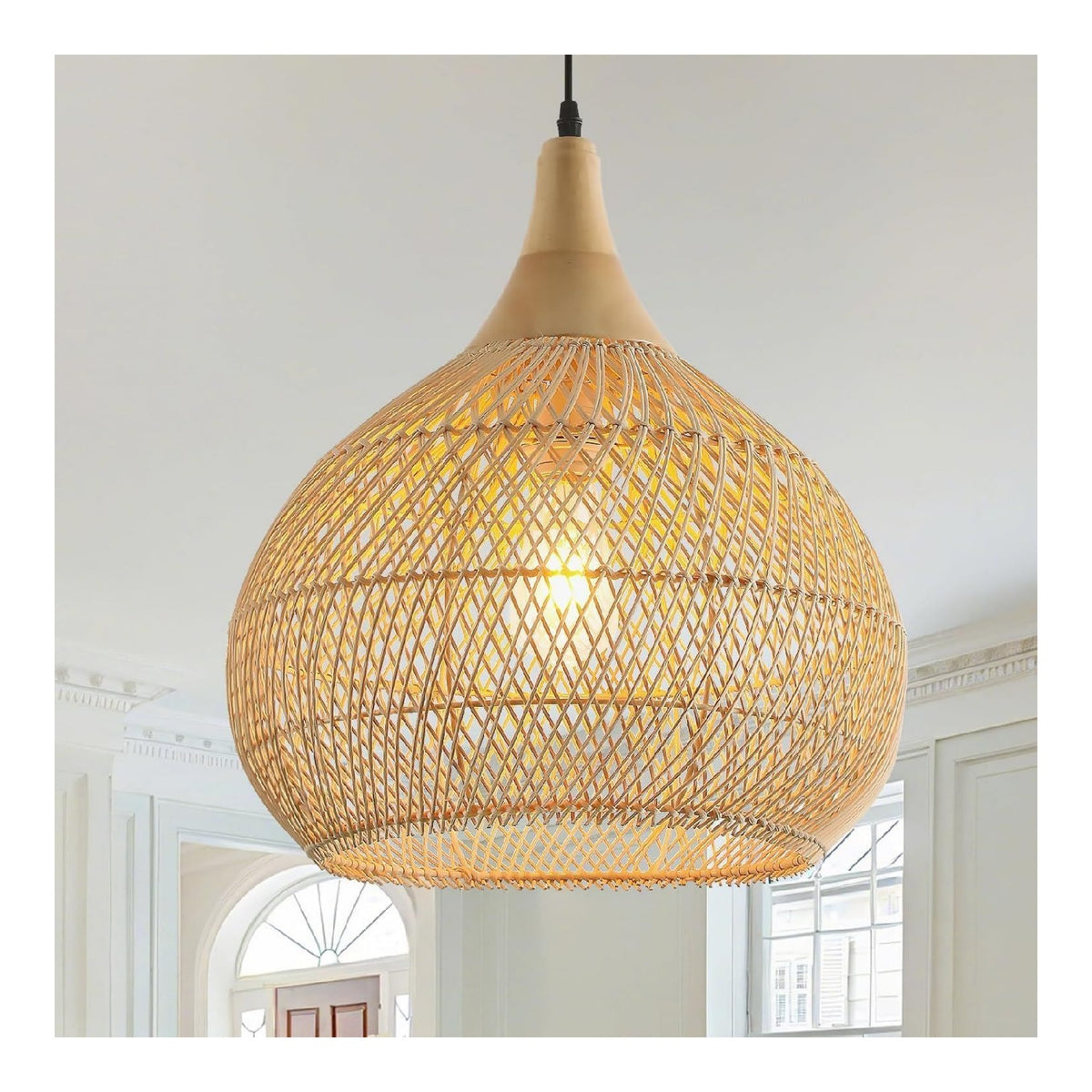 Suspension decoratif Ambre avec diffusion lumineuse harmonieuse E27