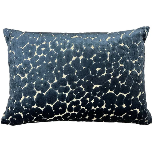 Cheetah Lumbar Pillow, Navy