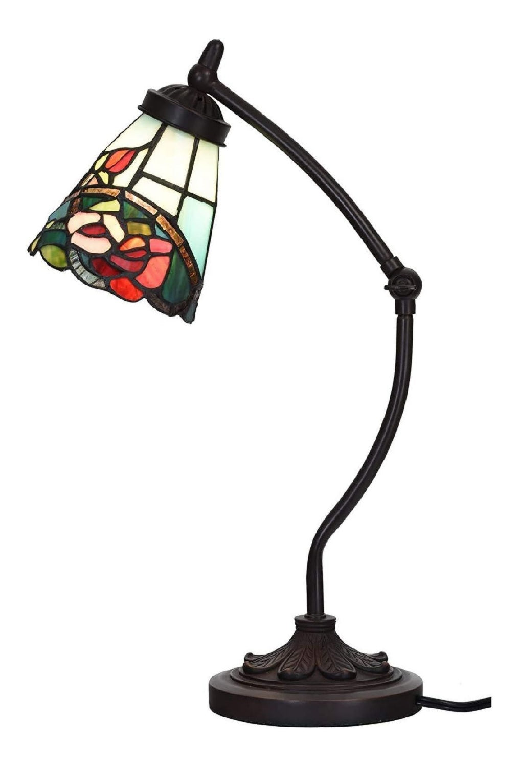 Lampe de table decoratif Ambre et Vert avec diffusion lumineuse harmonieuse E14