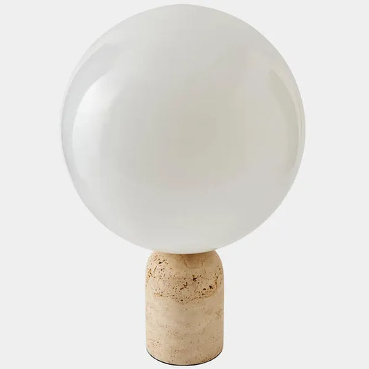 Orb Table Lamp, Travertine