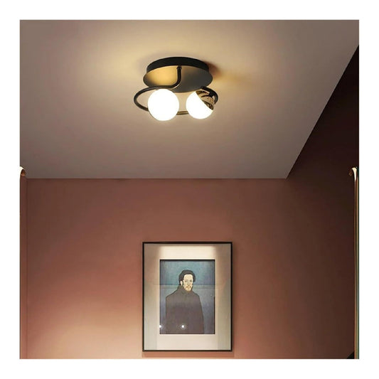 Solution lumineuse Ambre et Rouge au dessin sobre en format lustre 26-4496
