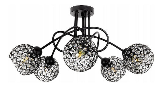Suspension Noir et Ambre a presence elegante et lumiere agreable 60W E27