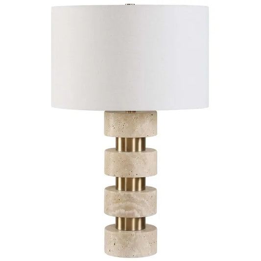 Makani Table Lamp, Travertine