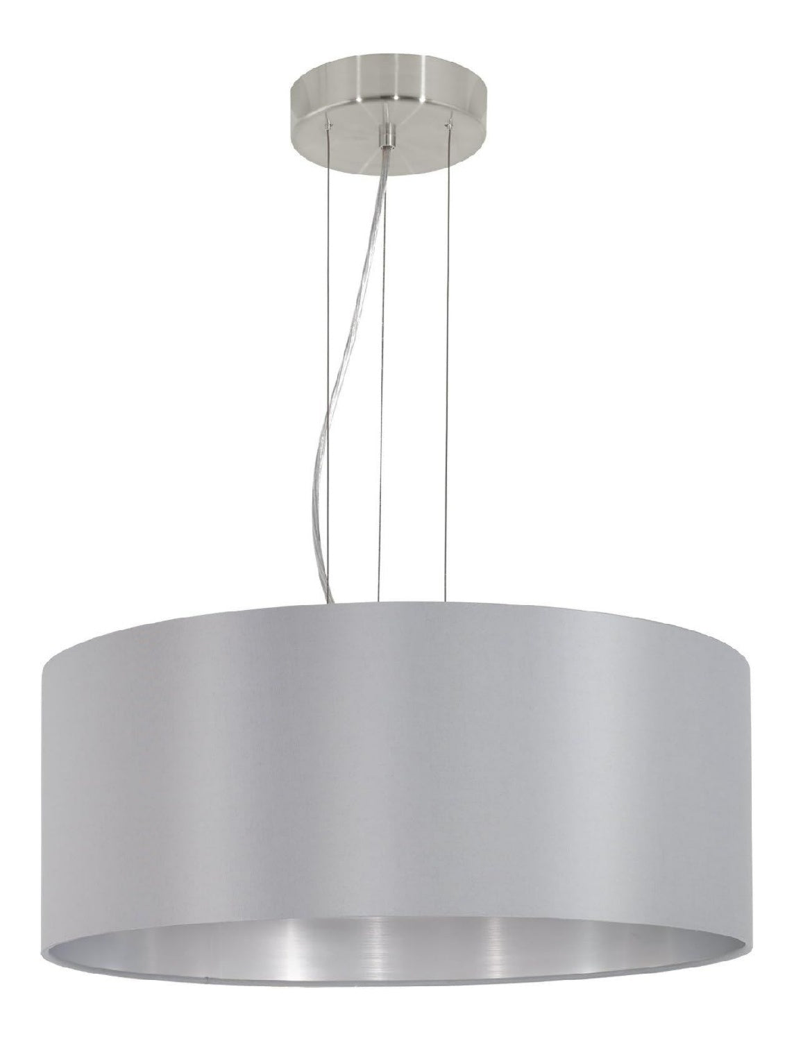 Luminaire Argente et Gris a silhouette graphique de type suspension 60 W E27