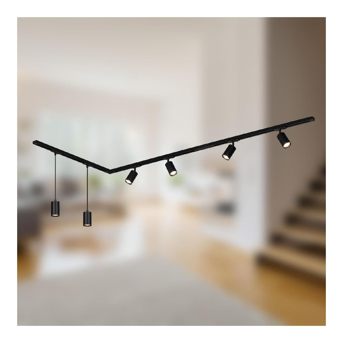 Solution lumineuse Noir au dessin sobre en format suspension GU10