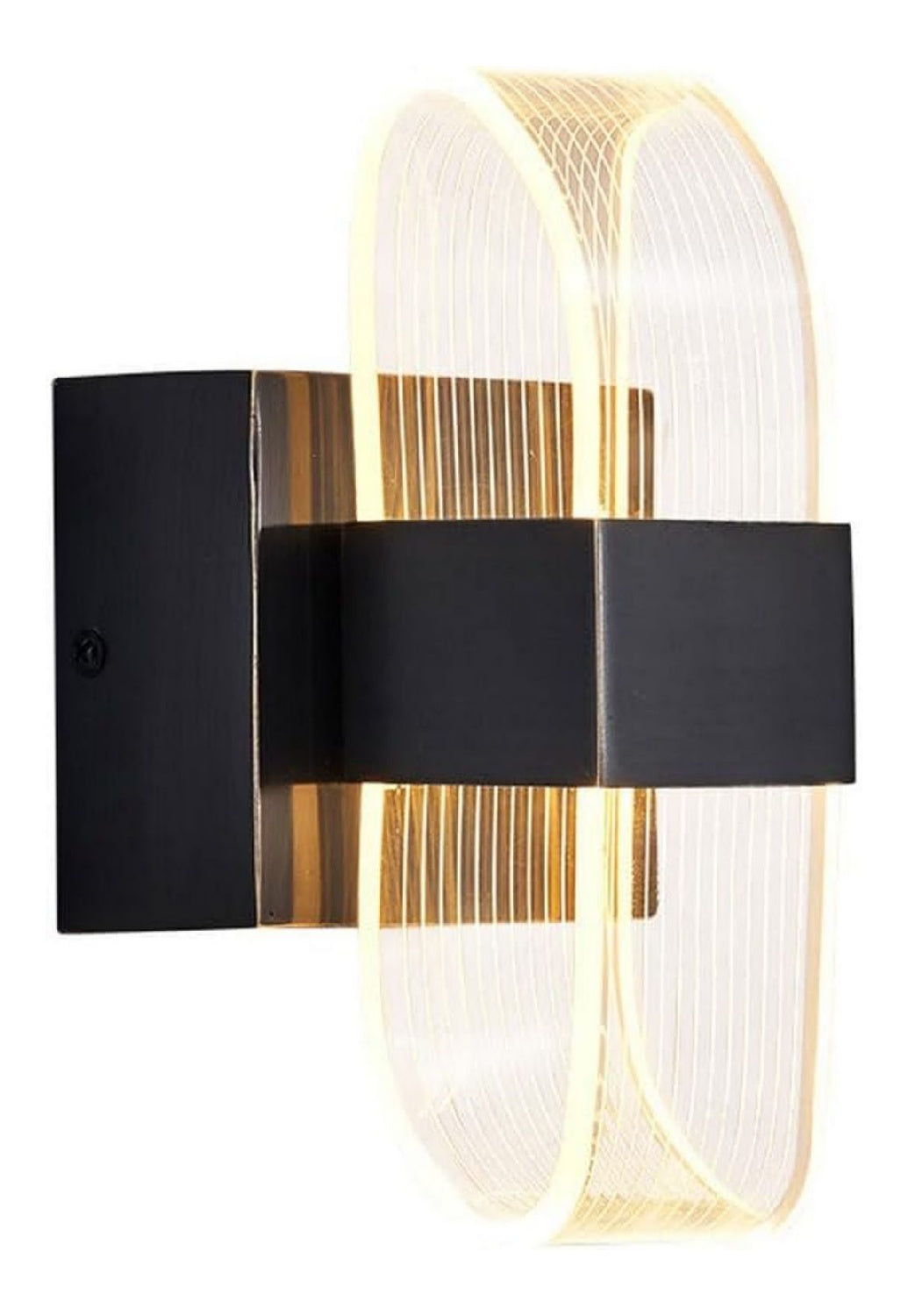 Applique murale Noir et Ambre aux lignes epurees avec eclairage confortable 24 W