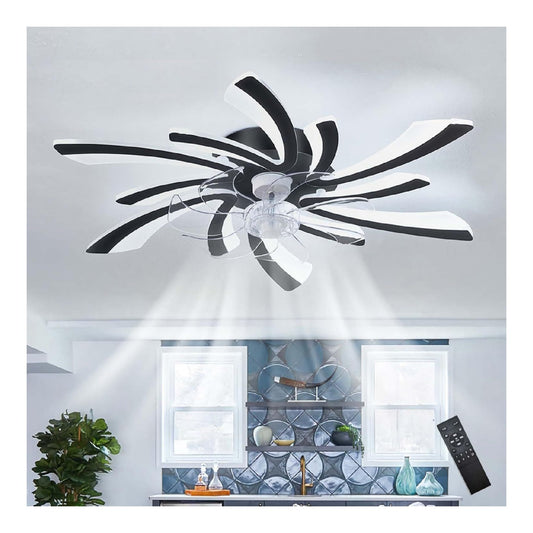 Luminaire Noir et Blanc a silhouette graphique de type lustre 6000K