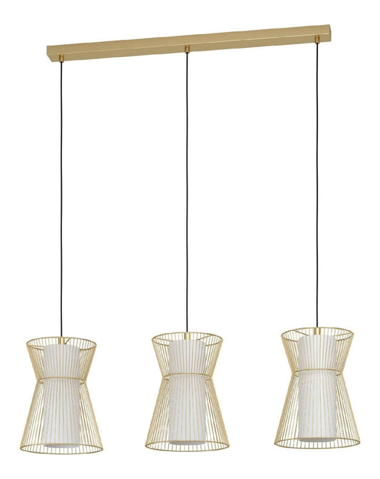 Luminaire Noir et Dore a silhouette graphique de type suspension 40 W E27